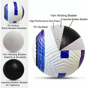 Balón de Fútbol Azul y Morado, Talla 5, Entrenamiento Clásico, Ecológico, Duradero, con Cámara de Goma, Empaquetado en Cartón, para Uso en Exteriores - Product Image 3