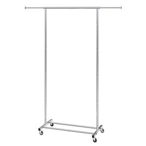 Appendiabiti in Plastica Resistente con Ruote, Asta Regolabile per Appendere Vestiti, Area di Stoccaggio Inferiore - Product Image 1
