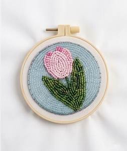 Green Flower Beaded Coaster Handmade Aesthetic Drink <b>Mat</b> Cute <b>Table</b> Decor - Product Image 2