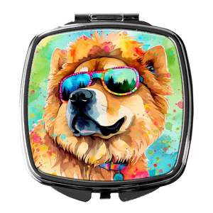 Compact Folding Handheld Makeup <b>Mirror</b> for Women and Girls Chow Chow Hippie Dawg Decorative Travel <b>Mirror</b> <b>Pocket</b> Gift Idea - Product Image 1