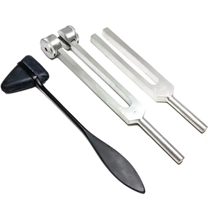 Kit de diagnostic neurologique premium 3 pièces : Marteau de réflexe de Taylor et diapasons 128 Hz/512 Hz en acier inoxydable de qualité chirurgicale - Product Image 1