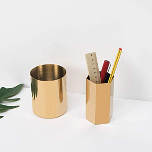 Office Desktop Decorations Brass Pen <b>Holder</b> Casting Golden Cup Brass Pen <b>Holder</b> <b>Makeup</b> Brush <b>Holder</b> Fashion Home Decor - Product Image 6