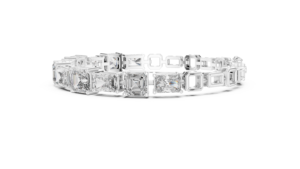 Bracelet tennis en or avec diamants taille princesse, bracelet éternité en diamants carrés de laboratoire, bijoux de luxe en diamants pour femmes - Product Image 2