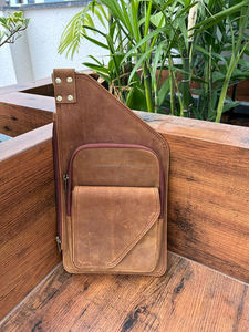 Unisex Vintage Genuine Leather Crossbody <b>Bag</b> Crunch Leather <b>Shoulder</b> Sling <b>Bag</b> Leather Chest <b>Bag</b> for Hiking and Travel - Product Image 4