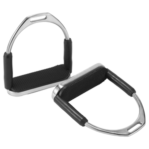 Étriers de sécurité Flexi pour chevaux avec côtés en caoutchouc absorbant les chocs, repose-pieds antidérapants en acier inoxydable - Tailles et couleurs personnalisables - Product Image 1