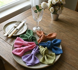 Wholesale Customized 100% Linen Handmade Eco-Friendly Organic Durable Reusable <b>Square</b> Dining <b>Table</b> Napkins for Wedding - Product Image 5