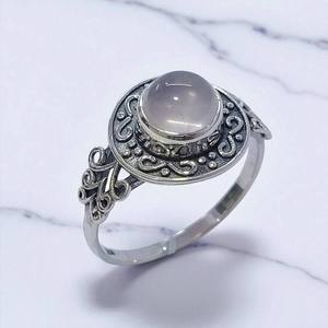 925 Sterling Silver Boho <b>Statement</b> <b>Ring</b> Handmade Natural Rose Quartz & Amethyst Wholesale Price Silver <b>Rings</b> - Product Image 3