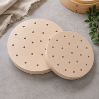 Papier sulfurisé enduit de silicone, feuilles rondes blanches antiadhésives de qualité alimentaire en pulpe de bambou pour cuiseur vapeur