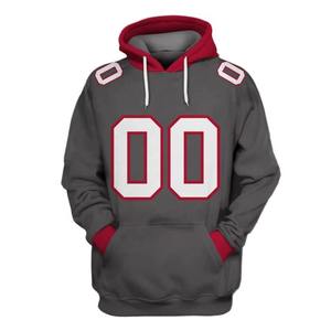 Sweat à capuche de baseball printanier 100 % coton brodé perlé bicolore impression numérique par sublimation coupe oversize logo personnalisé - Product Image 4