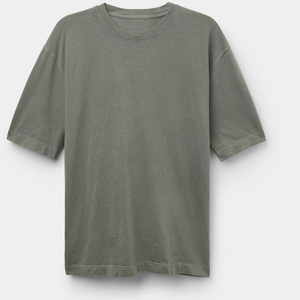 T-shirt en coton pour homme, coupe classique, manches courtes, col rond, couleur unie, vêtement décontracté, logo sur le devant, jersey tricoté uni - Product Image 5