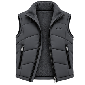 Chaleco Acolchado Gris Carbón para Hombre, Sin Mangas, Cuello Alto, Cierre Frontal, Ligero, Cálido, para Invierno, con Bolsillos Laterales con Cierre - Product Image 5
