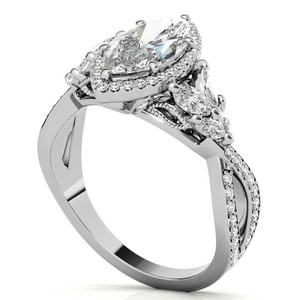 Marquise Cut Moissanite 925 Sterling <b>Silver</b> 14K Gold Plated Luxury <b>Solitaire</b> Engagement <b>Ring</b> Her Bridal Promise Fine Jewelry - Product Image 4
