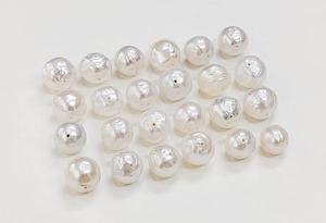 Perles de culture d'eau douce baroques blanches AAA, rondes, percées, 10*10 à 12*12 mm, cabochons, pierres précieuses naturelles pour la fabrication de bijoux - Product Image 4