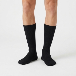 <b>Men</b> Knee High <b>Long</b> <b>Socks</b> Ribbed Stretch Knit <b>Socks</b> Soft Comfortable Casual Wear Custom Logo Wholesale Supplier - Product Image 2