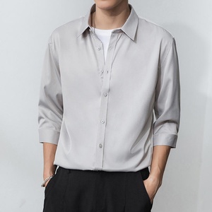Polo à manches longues en soie glacée de luxe sur mesure, grande taille, à séchage rapide pour hommes - Product Image 1