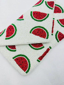 กระเป๋าคลัทช์ลายแตงโม กระเป๋าปักลายผลไม้ กระเป๋าถือสำหรับงานปาร์ตี้ฤดูร้อน กระเป๋าถือแฟชั่นสำหรับผู้หญิงและเด็กผู้หญิง ประดับลูกปัด พกพาสะดวก ขายส่ง - Product Image 2