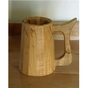 Rustic Wooden Mug Handmade Solid Wood Coffee Mug Natural Finish Eco Friendly Drinking Mug for Daily Use - Product Image 1