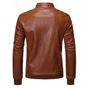 Luxury <b>Leather</b> Men zipper <b>Jacket</b> Genuine <b>Leather</b> <b>Jacket</b> Breathable Waterproof <b>Leather</b> <b>Jacket</b> Custom Design OEM - Product Image 4