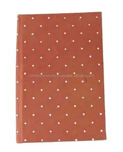 Nouveau Style de papier de coton fait à la main de couleur marron petit carnet à couverture rigide imprimé de points de crème