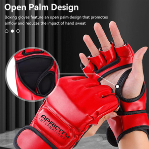 Guantes de Boxeo MMA al por Mayor para Clubes y Equipos, Color Rojo, Protección UV, Correa de Muñeca Ajustable, Ligeros, Personalizables, de Cuero - Product Image 2