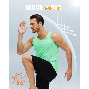 Débardeur réfléchissant pour homme en mélange polyester-coton, sans manches, pour course nocturne, gilet de sécurité haute visibilité à rayures, haut de sport - Product Image 2