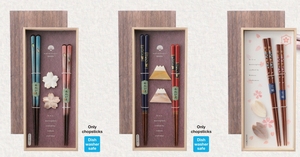 Juego de Palillos de Madera Estilo Japonés Kawai, Diseño Floral, Ecológicos, Modelo P70, 23 cm, Logotipo Personalizado, Superficie Lisa - Product Image 4