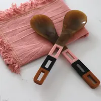 Juego de Utensilios para Ensalada de Resina Hechos a Mano con Tenedor y Cuchara, Acabado Pulido, para Uso en el Hogar y Hoteles, Decoración de Mesa