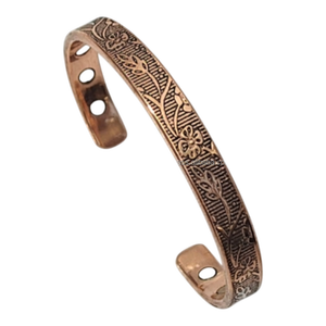 Bracelet magnétique moderne en cuivre - Artisanat métallique écologique pour la méditation, le yoga, la flexibilité des articulations et le bien-être des mains - Product Image 4
