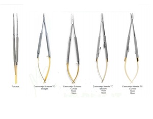 Ensemble de pinces, ciseaux et manches de scalpel en acier inoxydable pour micro-aiguilles – Instruments de précision pour la chirurgie ophtalmique, dentaire et microchirurgie - Product Image 4