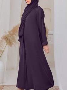 Nuevo Vestido Abaya Islámico Modesto para Mujeres Musulmanas, Manga Larga, 100% Seda Chifón, Maxi, Cintura Natural, Abayas para Mujeres - Product Image 6