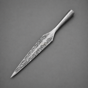 Cabeza de Lanza en Forma de Hoja de Acero al Carbono Forjado a Mano Estilo Antiguo Dark Hammer Art Modelo DHA-301600 para Arte y Coleccionables - Product Image 3