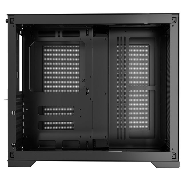Dual Chamber Mid Tower Pc Case Atx Gaming Steel Build Without Fans