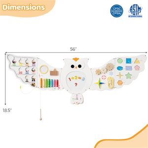 11 in 1 Montessori Owl Sensory Busy Board per Bambini 3+ Anni, Gioco Attività con Lavagna Magnetica - Product Image 3