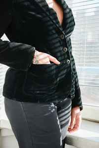 Blazer vintage en velours noir - Product Image 3