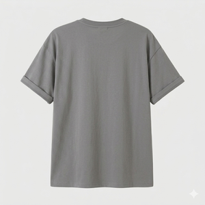 เสื้อยืดผ้าฝ้ายเนื้อหนาทรงโอเวอร์ไซส์แบบบ็อกซี่ แขนเสื้อแบบมีจีบ - Product Image 2