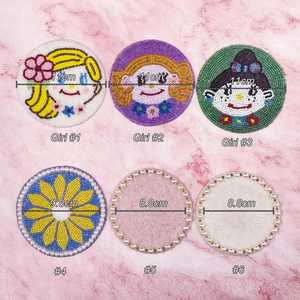 Handmade Beaded Coasters Set– Daisy Floral, Pink, <b>White</b>, Girl Beading Patterns Coasters for Drinks, Plant Coaster <b>Table</b> Decor - Product Image 4