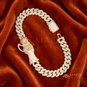 18K Gold Plated Jesus Cross Cuban Link Moissanite Bracelet <b>Iced</b> <b>Out</b> Luxury Fine <b>Chain</b> Jewelry Gift Trend - Product Image 1