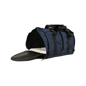 Breathable Mesh Pet Carrier Soft-Sided <b>Cat</b> Travel Bag With Zipper Closure Double Handle Gray Blue Oxford Material - Product Image 5