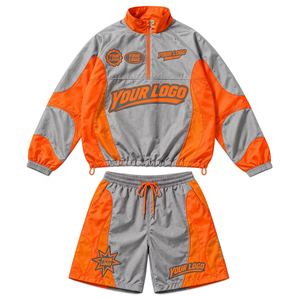 Conjunto Deportivo Personalizado para Hombre, Chaqueta Cortavientos de Nailon con Parches y Pantalones Cortos, Ropa Ligera de Estilo Urbano para Marcas de Moda - Product Image 3