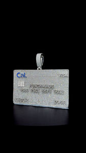 จี้บัตรเครดิตสินค้ามาใหม่925เงินวีซ่าสีเงินจี้ประดับเพชรแบบสี่เหลี่ยมผืนผ้ามีเอกลักษณ์สำหรับจี้ฮิปฮอปน้ำแข็งขนาดใหญ่ - Product Image 3