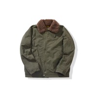 Blouson Bomber en Toile pour Homme avec Col en Fausse Fourrure, Fermeture Éclair, Veste de Travail Hiver, Manteau Kaki, Veste d'Extérieur, Logo Personnalisé