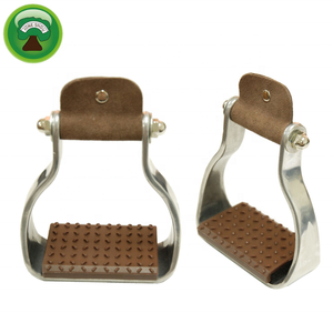 Estribos de caballo occidental de metal marrón - Product Image 1