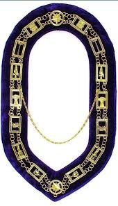 Tablier OES Worthy Patron - Broderie à la main en fil d'or et d'argent, Collier chaîne OES avec bijou et capuchon - Product Image 5
