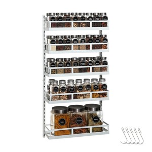 ชั้นวางเครื่องเทศติดผนัง MDF สีขาว สำหรับจัดเก็บในครัว ขายส่ง - Product Image 2