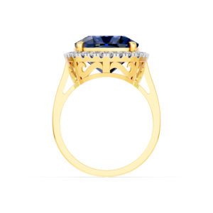 Anillo de Oro Sólido de 14K, 9K, 10K, 18K con Gema de Laboratorio de 10 Quilates, Certificado IGI, RJC, ODM, OEM, Fabricante de Joyería Fina Ética, Venta al por Mayor R102083 - Product Image 3