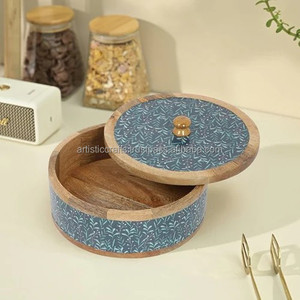 Boîte à roti en bois faite à la main de qualité supérieure Boîte de rangement de tortilla de haute qualité pour servir des aliments Casserole Chapati en bois-23 - Product Image 6