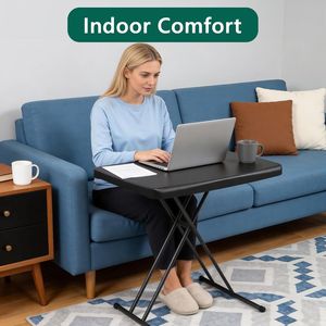 Mesa Plegable de 30 Pulgadas con Altura Ajustable, Escritorio Pequeño, Bandeja para TV, Soporte para Laptop, Mesa Plegable Resistente para Camping - Product Image 3
