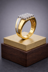 Men’s Lab Grown Diamond <b>Ring</b> | Square Cluster Diamond Gents <b>Ring</b> | Luxury <b>Statement</b> <b>Ring</b> for Men| Daily Use <b>Ring</b> - Product Image 4