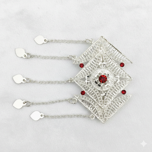 Peigne à cheveux MOLL JEWELLERS fait main, écologique, étanche, élégant, mini animaux, en alliage, coquille, pompon, perles, strass, 15 cm - Product Image 4