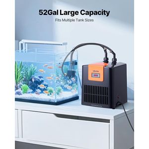 Quiet 52-Gallon <b>Aquarium</b> <b>Chiller</b> 1/10 HP Water Cooler for Hydroponics Fast Cooling Fish Tank Axolotl Coral Reef Refrigeration - Product Image 4